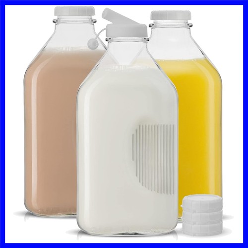 Glass milk bottles with - glass,
