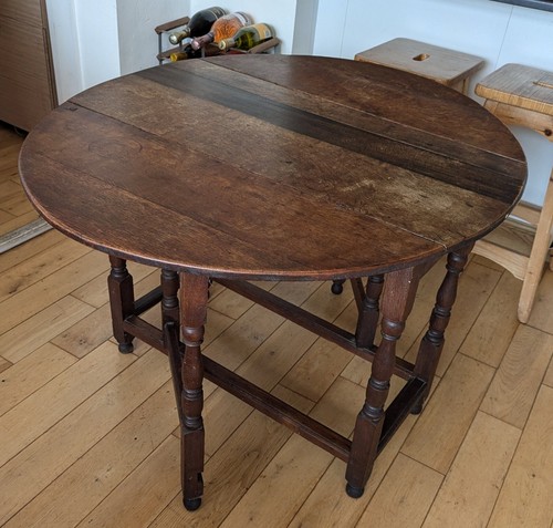 Antique oak gate leg oval - leg,
