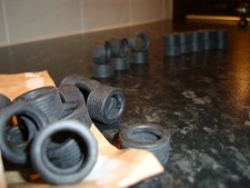 SCALEXTRIC TYRES. TYRE WALL. TRACKSIDE BARRIER. NINCO. FLY. TRACKSIDE SCENERY.