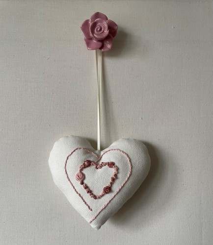 Heart door hanger ivory - heart,