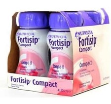 Fortisip Compact STRAWBERRY Drink Dietary Supplement 125ml x 4 BB 10/01/2026