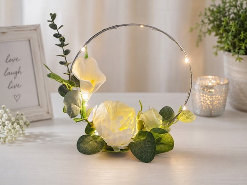 Led floral hoop table - floral,