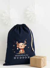 Children’s Personalised Christmas Sack  Santa Present Bag  Xmas Sack Reindeer