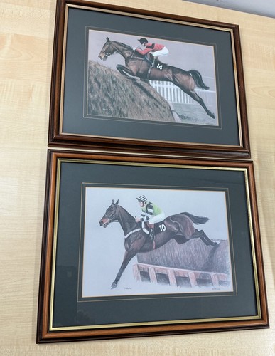 Framed horse racing - framed,