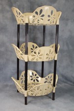 Vintage 1970s Retro 3 Tier Plastic Vegetable Rack Kitchen Storage Stand Round