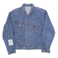 LEE Mens Blue Denim Jacket S Cotton Blend Button Closure Classic Fit Lee Riders
