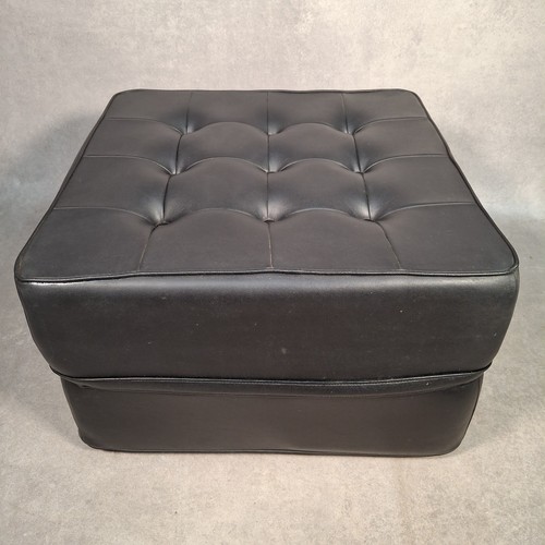 Vintage footstool pouffe black - footstool,