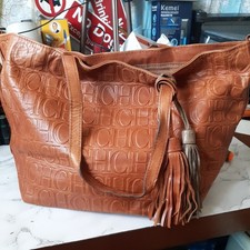 FAST SALE! Authentic CH Carolina Herrera Brown Leather light tan  Stunning