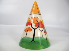 Past Times Clarice Cliff Style Conical Sugar Shaker Painted Trees NO STOPPER