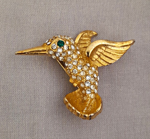 Gold tone hummingbird - gold,