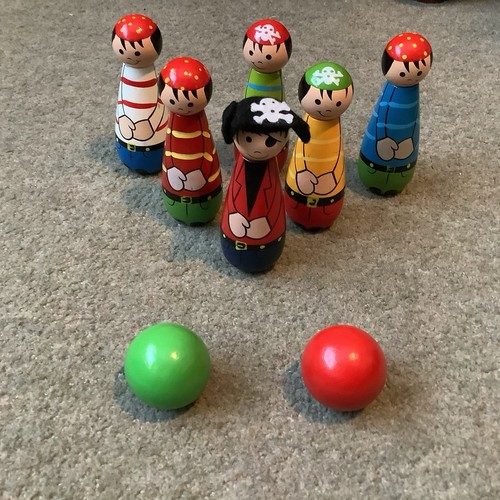 Wooden pirate skittles - wooden, 6