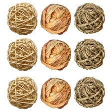 9Pcs Small Animals Chew Toy Grass Ball Toy for Rabbits Guinea Pigs Chinchilla CN