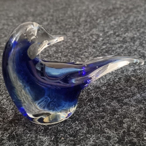Art glass duck figurine - glass,