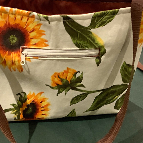 Floral sunflower small - small, tote