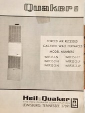Heil QUAKER Wall Mounted Gas Fired Furnace Owners Manual Booklet 