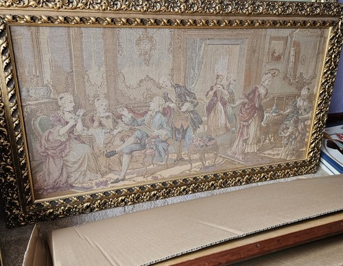 Large framed vintage tapestry - large,