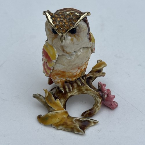 Metal barn owl figurine - metal,