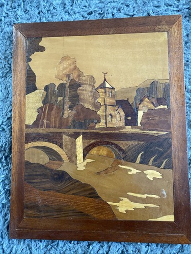 Vintage marquetry wood - vintage,