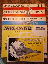 5 Vintage Meccano Construction, Instruction Manuals, Books, Engineering, 1960's 