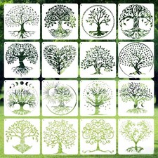 16Pcs Tree of Life Stencils