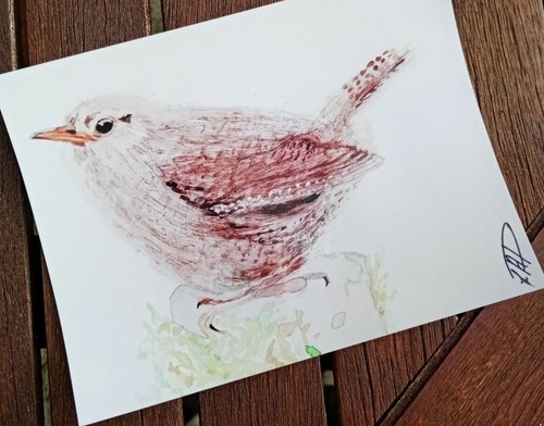 Wren bird print - from, original