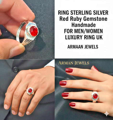 Ring sterling silver ruby - sterling,