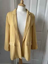 PRIMARK Yellow Mustard Open Smart Blazer Size 12