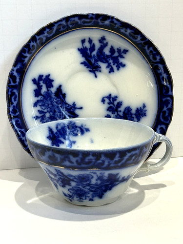 Antique flow blue tea - antique,
