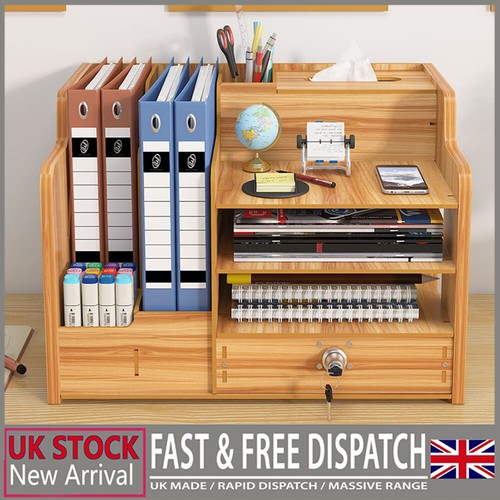 Wooden office desk organiser - office,