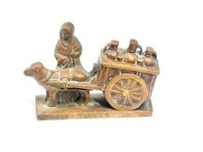 Vintage Ypres Belgium Bronze Dog Cart Figurine – WWI Cast Metal Souvenir