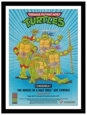 Ninja Turtles Framed Original Retro Amiga Video Game Promo Poster Print A4