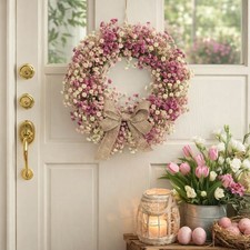 with Bow Spring Flower Wreath