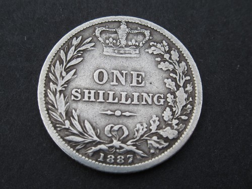 1887 victoria silver shilling - silver,