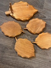 Wooden Coaster Set Leaf Shape