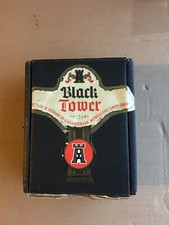 BLACK TOWER Salt & Pepper Pots Vintage Novelty Ceramic Boxed