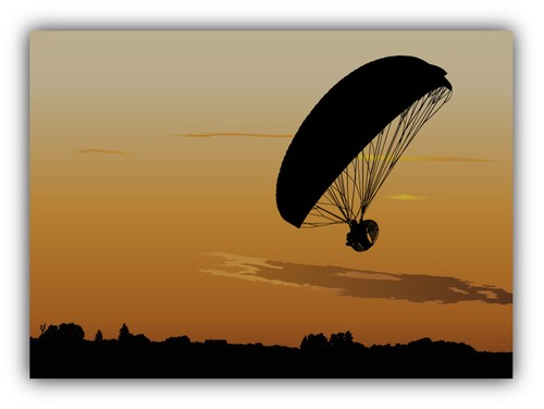 Paraglide paramotor silhouette - paramotor,