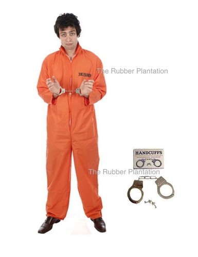 Mens prisoner overall orange - mens,