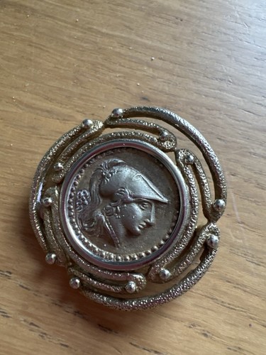 Vintage roman coin mounted - coin,