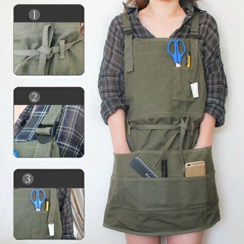 Canvas apron with pockets for - with,