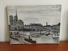 Canvas Bernard Buffet Print Paris La Cite Notre Dame 1956 26cm x 19.5cm 