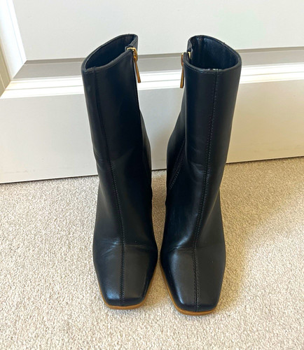 Black faux leather ankle - black, boots
