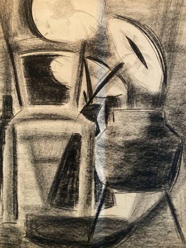 Drawing charcoal still life - charcoal,