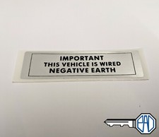 MG MGB/ MGB GT/ Midget/ MGC Negative Earth Sticker, LMG1005
