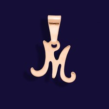 925 Sterling Silver Rose Gold Plated Script Initial Letter Personalised Necklace