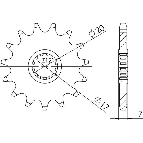 Sprocket pitch 420 z 11 - 420,