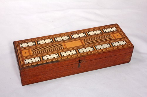 Antique oak mahogany cribbage - oak/mahogany,