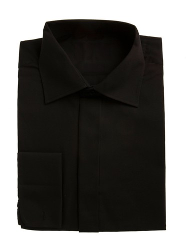 Men black dress shirt - black,