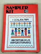 Sealed Vintage John Adams Toys Sampler Kit Counted Cross-Stitch Retro Stocking 