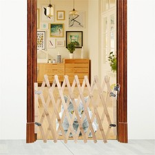 Retractable wooden dog gate - wooden,