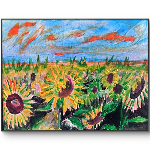 Sunflowers field modern - sunflowers,